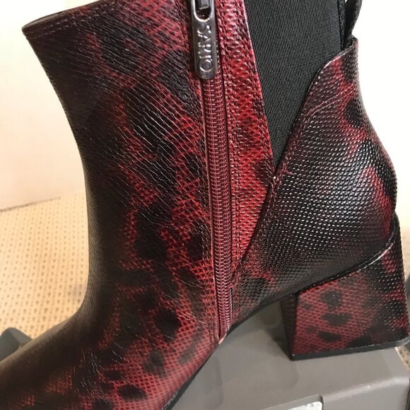 Franco SARTO BRYNN BORDEAUX LIZARD PRINT ANKLE BOOTS SIZE 7.5 - Picture 7 of 7